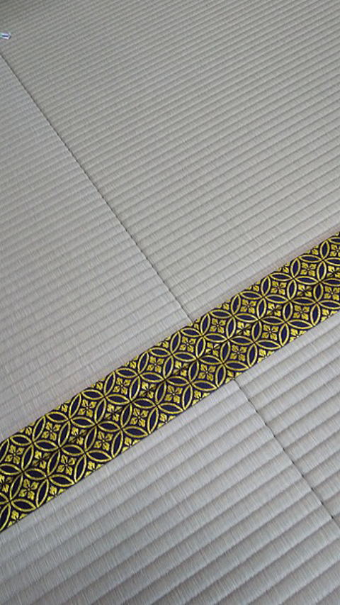 金七宝柄畳縁の紋合わせ