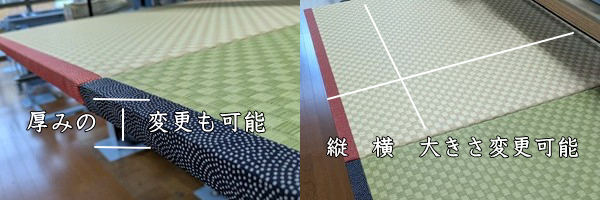 置き畳の大きさ表示